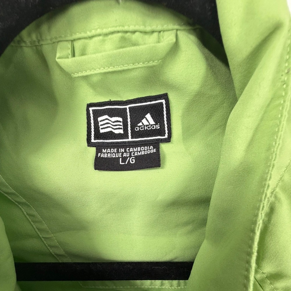 Adidas Mens ClimaProof Wind Quarter Zip Windbreaker Jacket Lime Green Large - Picture 8 of 11